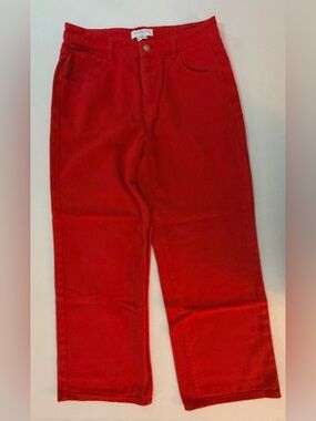 Never Fully Dressed Bright Red Pants with Scallop Pocket Trim Size 8